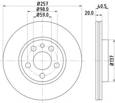 Тормозной диск перед. Scudo/Jumpy/Expert 96-06 HELLA 8DD355105-621