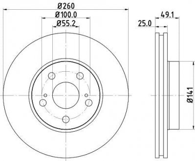 Тормозной диск HELLA 8DD355106511