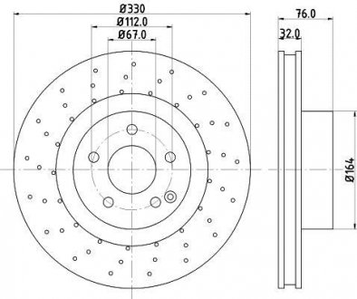 Тормозной диск W220 (PRO) PAGID HELLA 8DD355106-851 (фото 1)