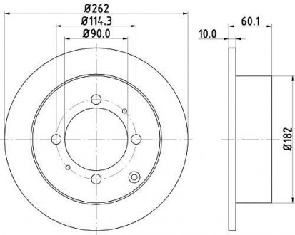 Тормозной диск зад. Lancer/Galant/Joice/Santamo 96- 1.4-2.5 HELLA 8DD355107-331