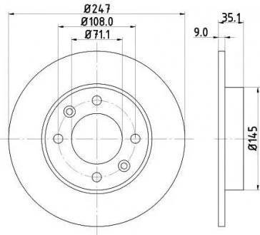 Тормозной диск HELLA 8DD355108391