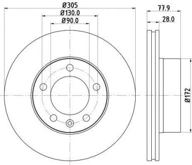 Тормозной диск перед Master/Movano 00- (R16) HELLA 8DD355108-931