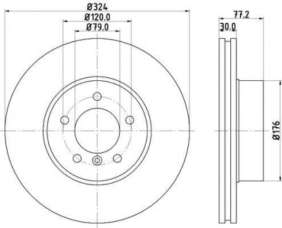 Тормозной диск перед. E60/E61 01-10 Pro HELLA 8DD355109-921