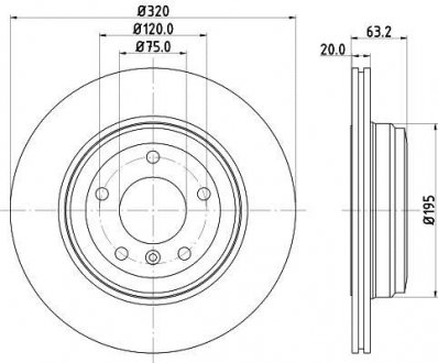 Тормозной диск HELLA 8DD 355 109-941 (фото 1)