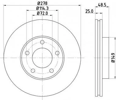 Тормозной диск HELLA 8DD355110881