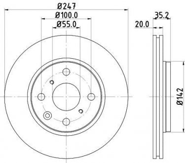 Тормозной диск HELLA 8DD355112311 (фото 1)