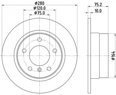 Тормозной диск HELLA 8DD355112641