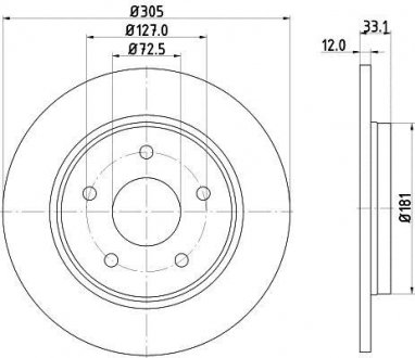 Тормозной диск HELLA 8DD355115801