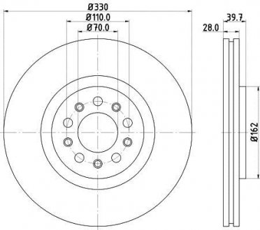 Тормозной диск HELLA 8DD355116651 (фото 1)