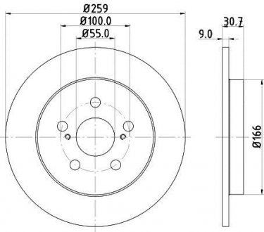 Тормозной диск HELLA 8DD355116901 (фото 1)