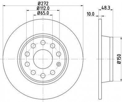 Тормозной диск HELLA 8DD355116971 (фото 1)