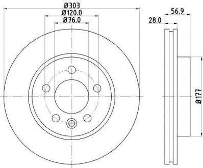 Тормозной диск HELLA 8DD355117151 (фото 1)