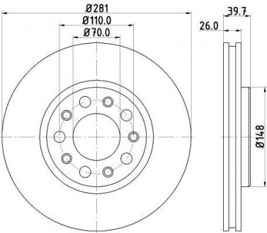 Тормозной диск HELLA 8DD355117231 (фото 1)