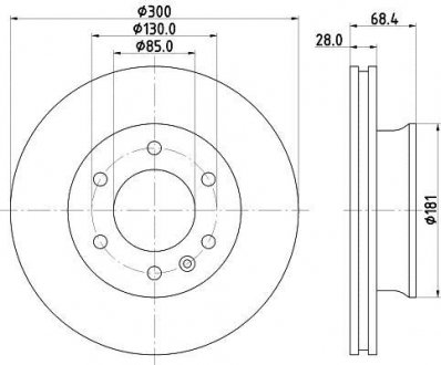 Тормозной диск перед. Sprinter/Crafter 06- (300x28) PAGID HELLA 8DD355117-621 (фото 1)