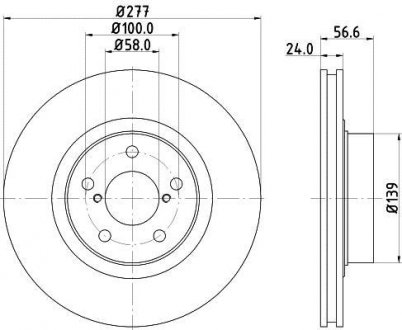 Диск гальмівний 53305PRO HELLA 8DD355118101 (фото 1)