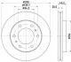 Диск тормозной MITSUBISHI PAJERO 00- (R16) передний HELLA 8DD355118631 (фото 1)