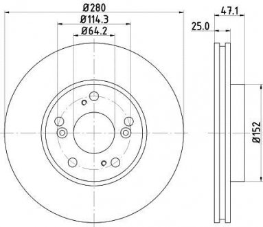 Тормозной диск HELLA 8DD355118761