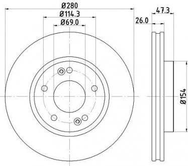 Диск гальмівний 54339PRO HELLA 8DD355120-141