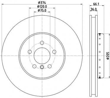 Тормозной диск HELLA 8DD355120691