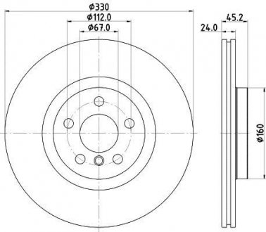 Тормозной диск HELLA 8DD 355 122-641 (фото 1)