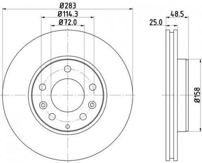 Тормозной диск HELLA 8DD355128181