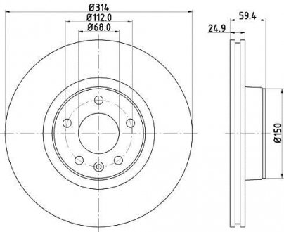 Тормозной диск HELLA 8DD355128291