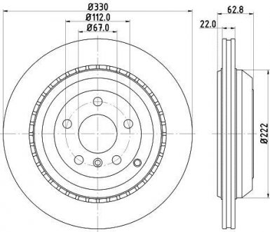 Тормозной диск HELLA 8DD355128611