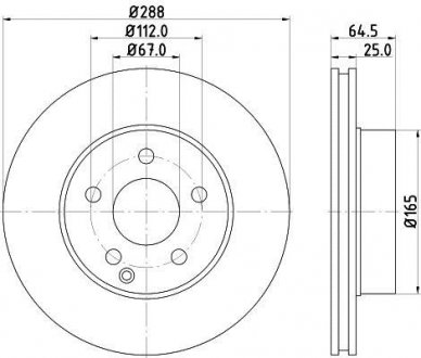 Тормозной диск HELLA 8DD355128701