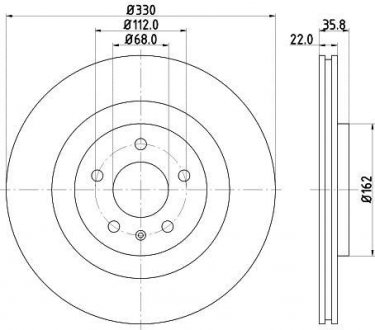 Тормозной диск HELLA 8DD355129381 (фото 1)