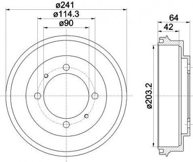 Тормозной барабан HELLA 8DT355300841