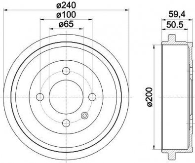 Гальмівний барабан HELLA 8DT355301571