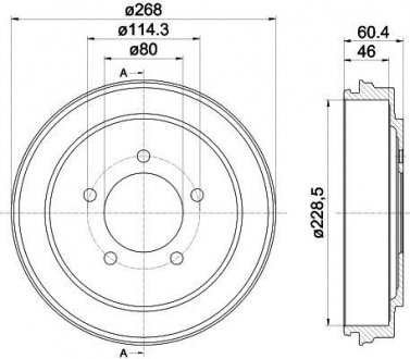 Тормозный барабан HELLA 8DT355301921