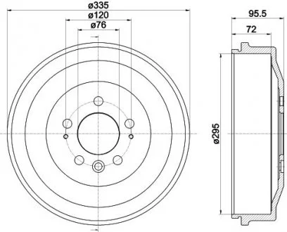Гальмівний барабан VW Amarok 10- HELLA 8DT355303011