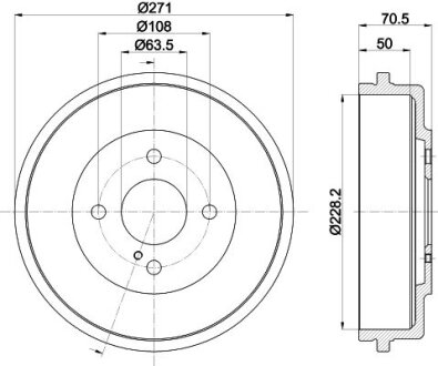 Гальмівний барабан HELLA 8DT355303191