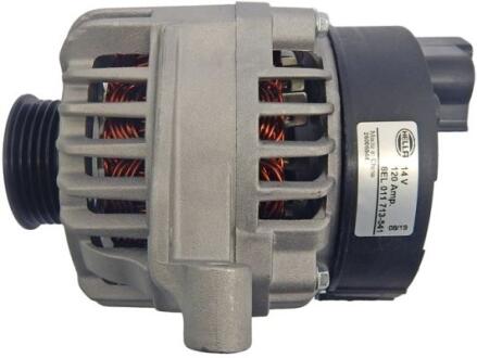 Генератор (14В, 120А) ALFA ROMEO MITO, FIAT 500, 500 C, DOBLO, DOBLO CARGO, GRANDE PUNTO, IDEA, PANDA, PUNTO, PUNTO EVO, TIPO, FORD KA, LANCIA MUSA, YPSILON 1.2-1.4LPG 10.03- HELLA 8EL011713541