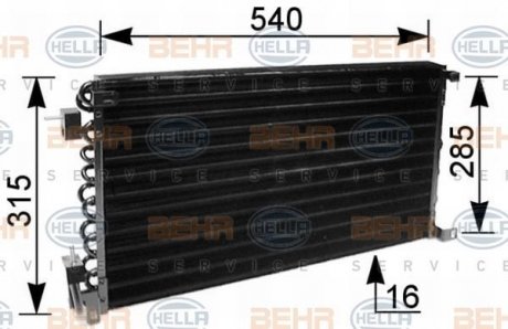 Конденсер кондиционера HELLA 8FC 351 036-041 (фото 1)