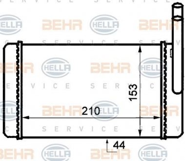 Радіатор грубки Ford Transit HELLA 8FH 351 024-201