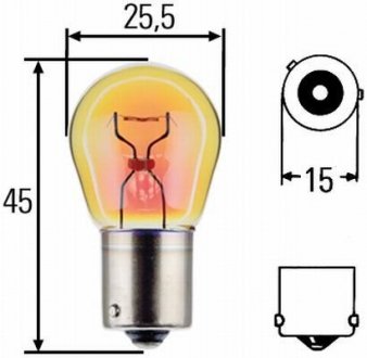 Лампа накаливания, фонарь указателя поворота, Лампа накаливания, фонарь указателя поворота HELLA 8GA006841241 (фото 1)