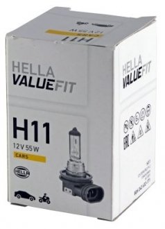 Лампа розжарювання H11 12V 55W PGJ 192 VALUEFIT, HELLA 8GH 242 632-171