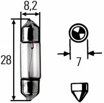 Лампа накаливания, 12V 3W SV 78 HELLA 8GM002094121