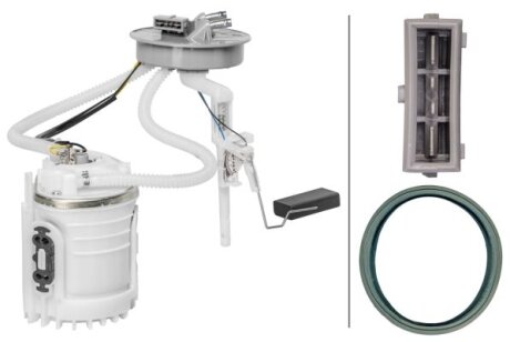 Електричний паливний насос (модуль) SEAT ALHAMBRA, CORDOBA, TOLEDO I VW CADDY III/MINIVAN, GOLF II, GOLF III, GOLF IV, PASSAT B3/B4, SHARAN, TRANSPORTER T4, VENTO 1.4-2.8 04.90-05.15 HELLA 8TF358106291