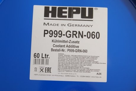 Антифриз G11 FULL CONCENTRATE GREEN (Канистра 60л) HEPU P999-GRN-060