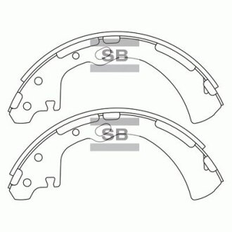 Колодки тормозные задние (барабанного типа) Nissan Navara (-04) Hi-Q (SANGSIN) SA172 (фото 1)