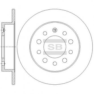 Гальмівний диск задній Hi-Q (SANGSIN) SD1083 (фото 1)