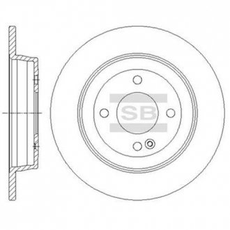 Тормозной диск задний Hi-Q (SANGSIN) SD1087