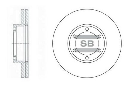 Диск тормозной (кратно 2) передний (вентилируемый) Kia Pregio (-05) (D=257.8mm) Hi-Q (SANGSIN) SD2027