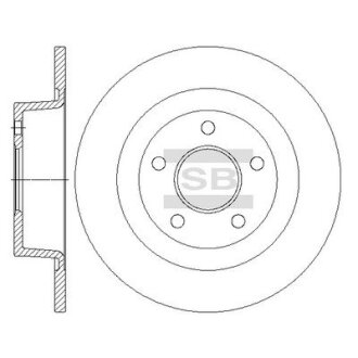 Диск тормозной (кратно 2) задний Transit Connect (02-) (D=277.8mm) Hi-Q (SANGSIN) SD5310