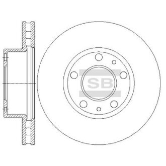 Диск гальмівний (кратно 2) передній (вентильований) Fiat Ducato (06-) (D=279.7mm) HI-Q Hi-Q (SANGSIN) SD5506