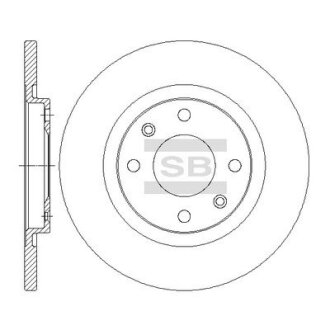 Диск тормозной (кратно 2) передний Citroen C-Elysee (12-) (D=266.0mm) Hi-Q (SANGSIN) SD6004