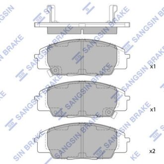 Колодки гальмівні передні Honda Civic (06-) HI-Q Hi-Q (SANGSIN) SP1434